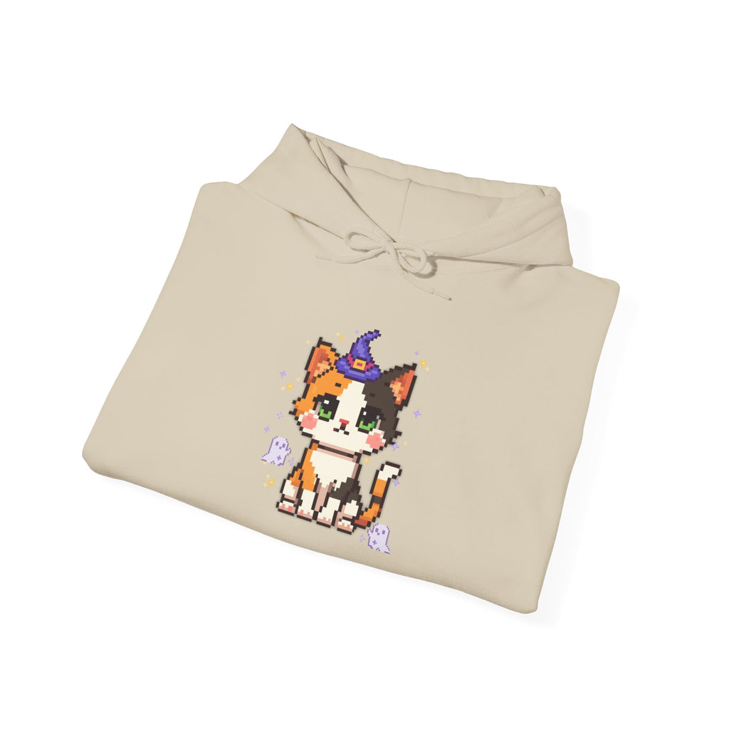 Cat Witch Hoodie — Cute Calico Kitten in Witch Hat Sweatshirt
