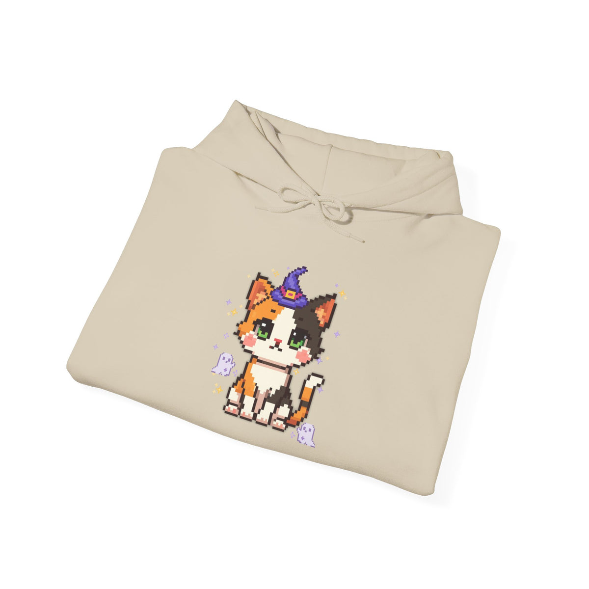Cat Witch Hoodie — Cute Calico Kitten in Witch Hat Sweatshirt