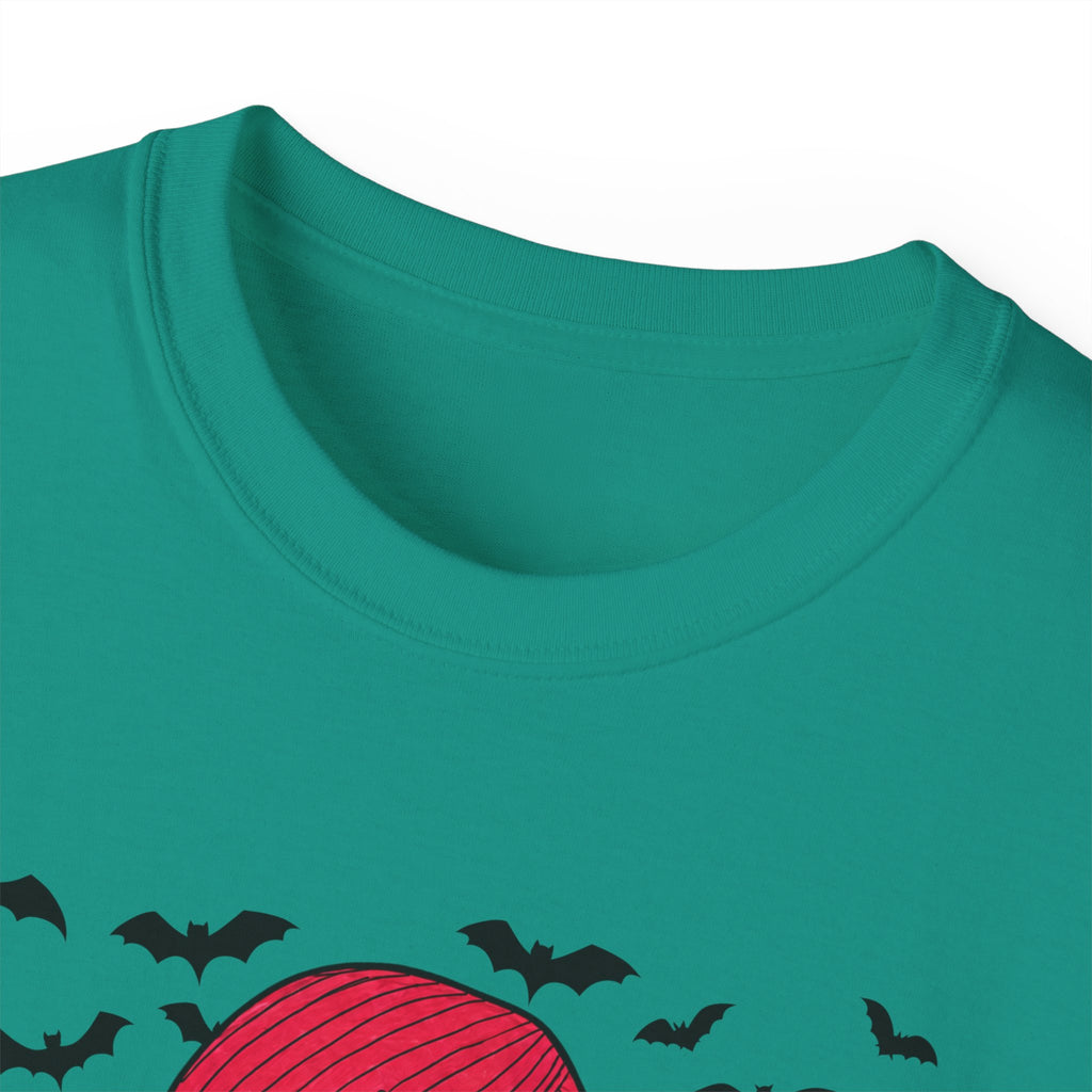 Dead Cute Goth Girl T-Shirt — Red-Haired Girl with Bats