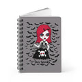 Spiral Journal — Cute Gothic "Stay Spooky" Notebook (Morticia Quote, Bats)