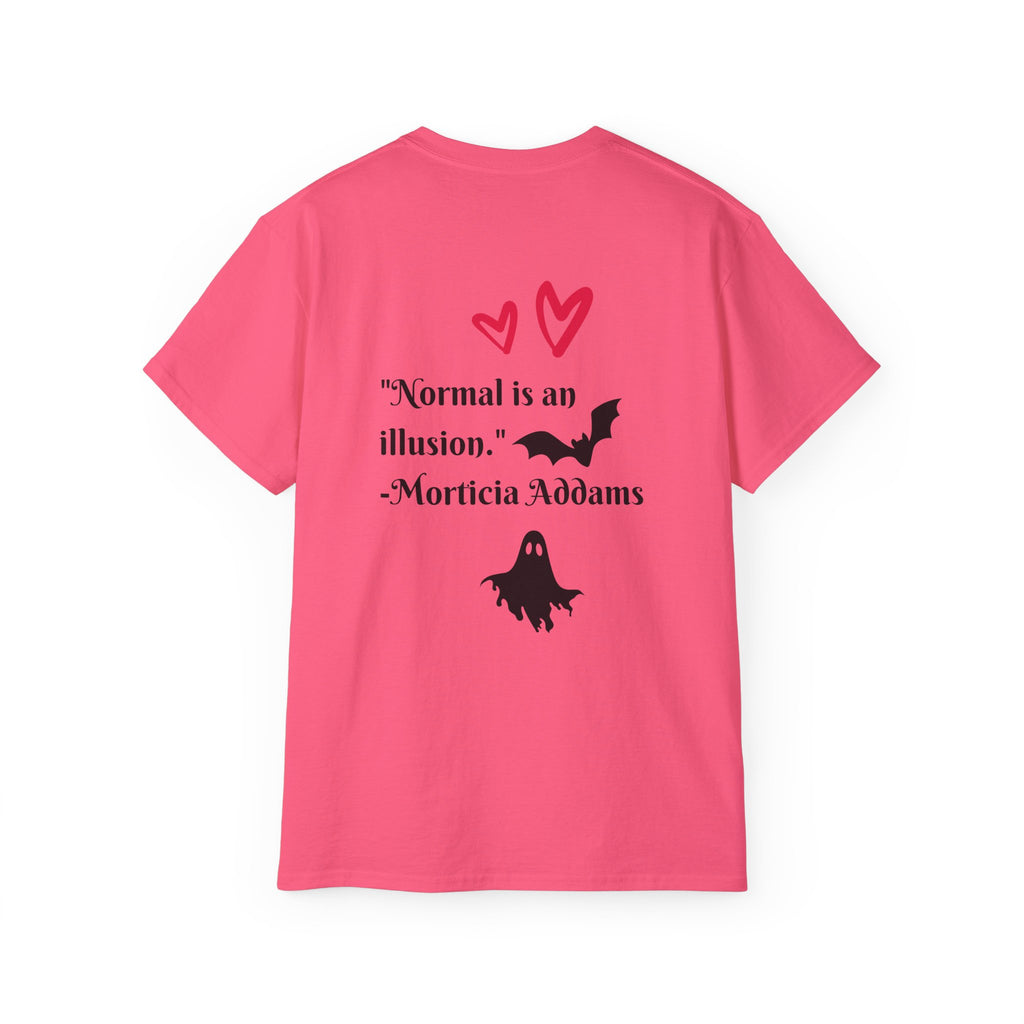 Dead Cute Goth T-Shirt — "Normal Is An Illusion" Morticia‑Style Tee