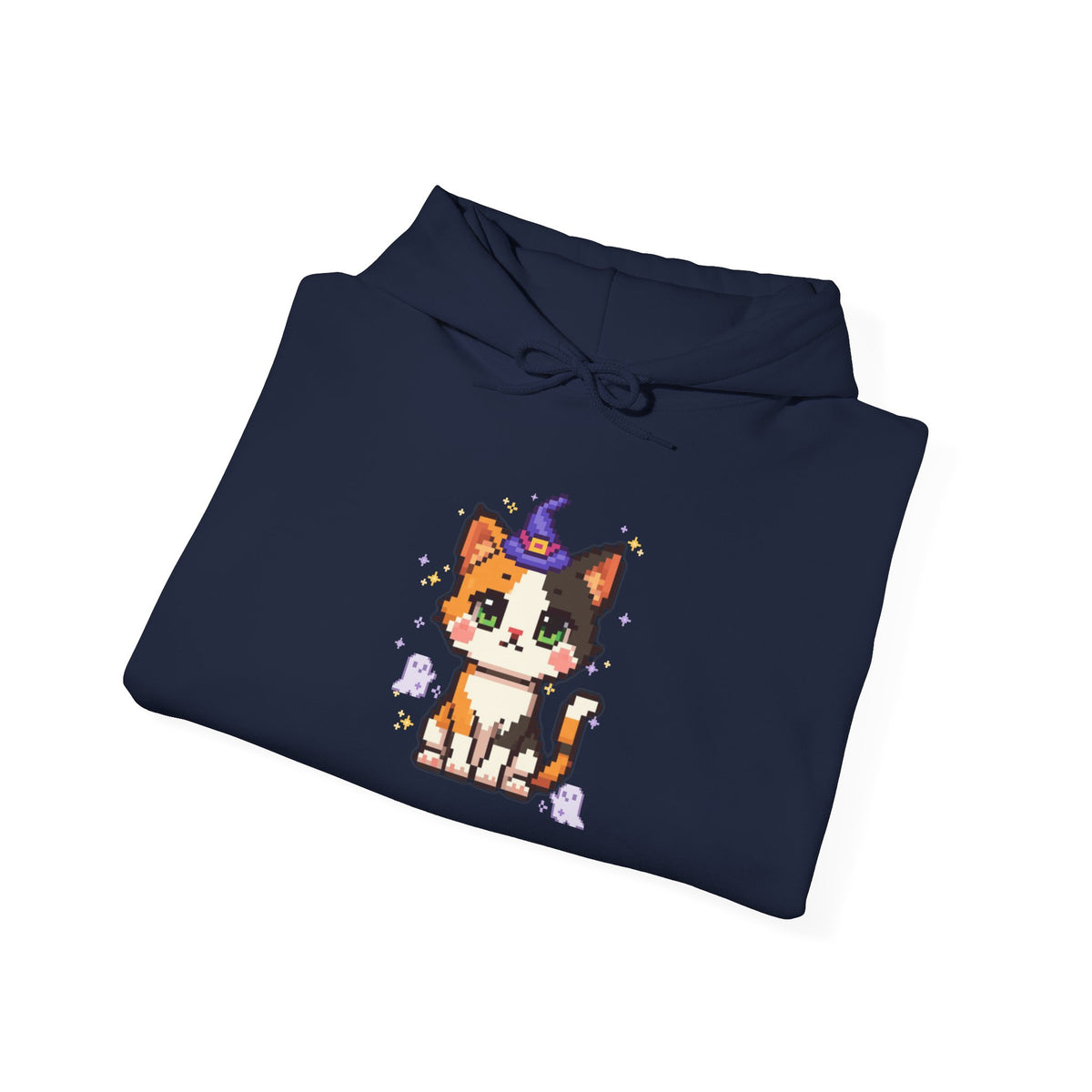 Cat Witch Hoodie — Cute Calico Kitten in Witch Hat Sweatshirt