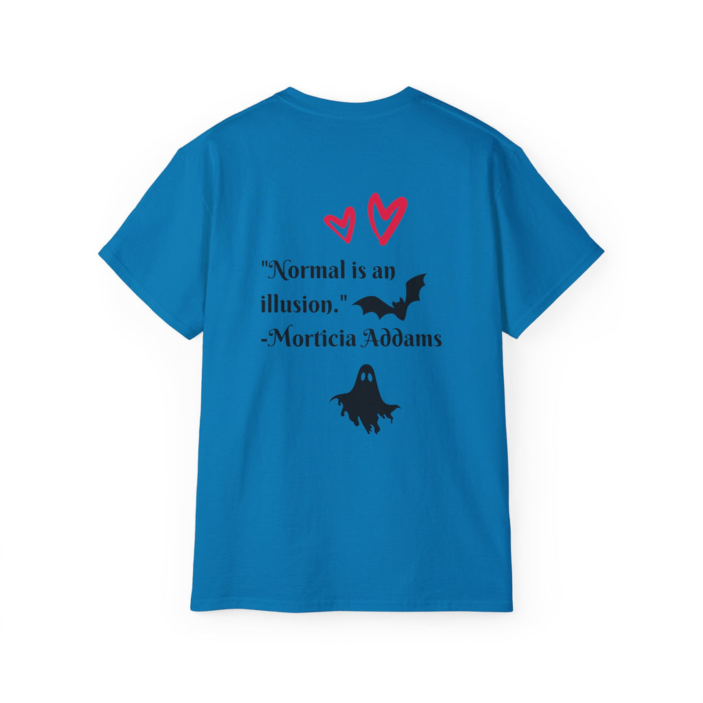 Dead Cute Goth T-Shirt — "Normal Is An Illusion" Morticia‑Style Tee