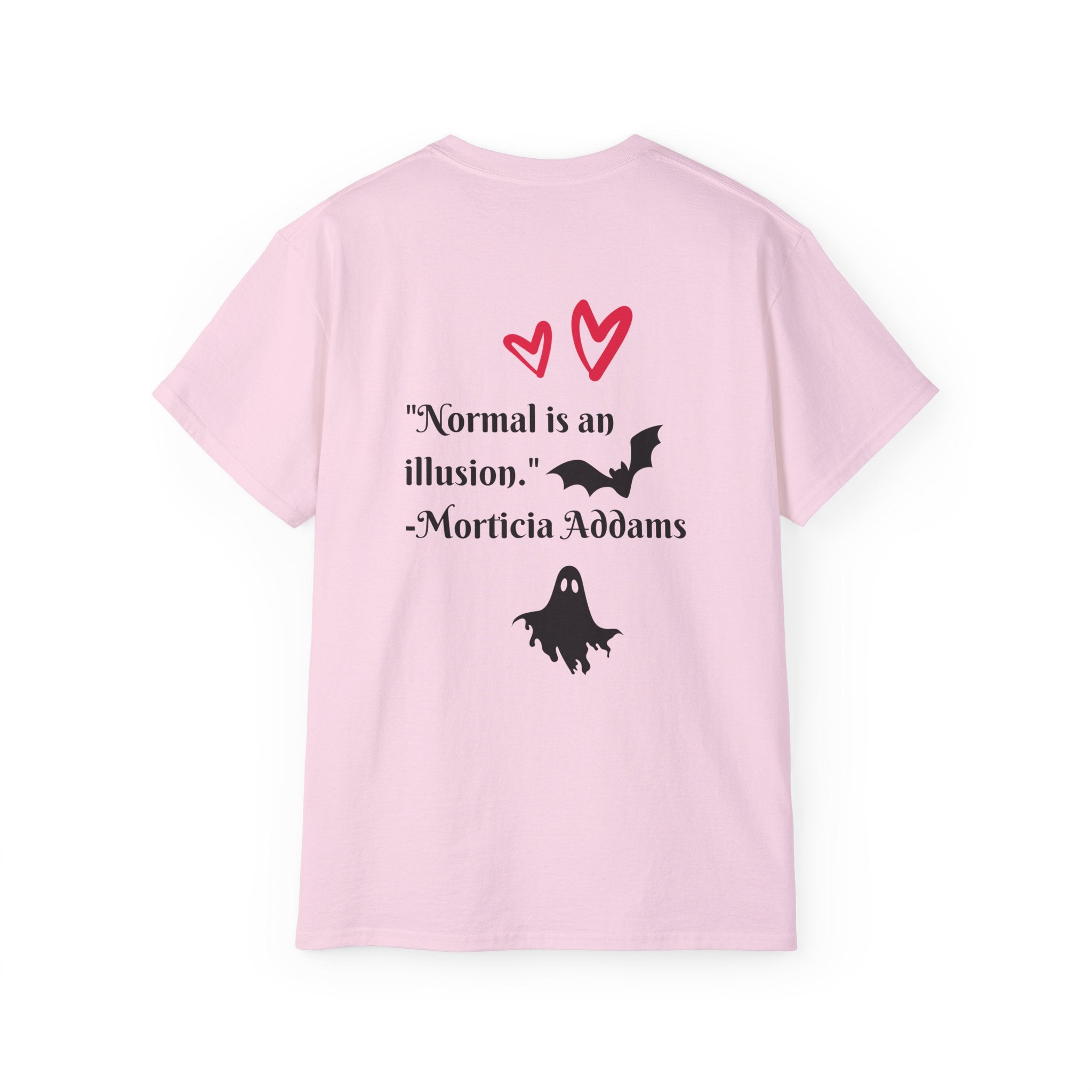 Dead Cute Goth T-Shirt — "Normal Is An Illusion" Morticia‑Style Tee