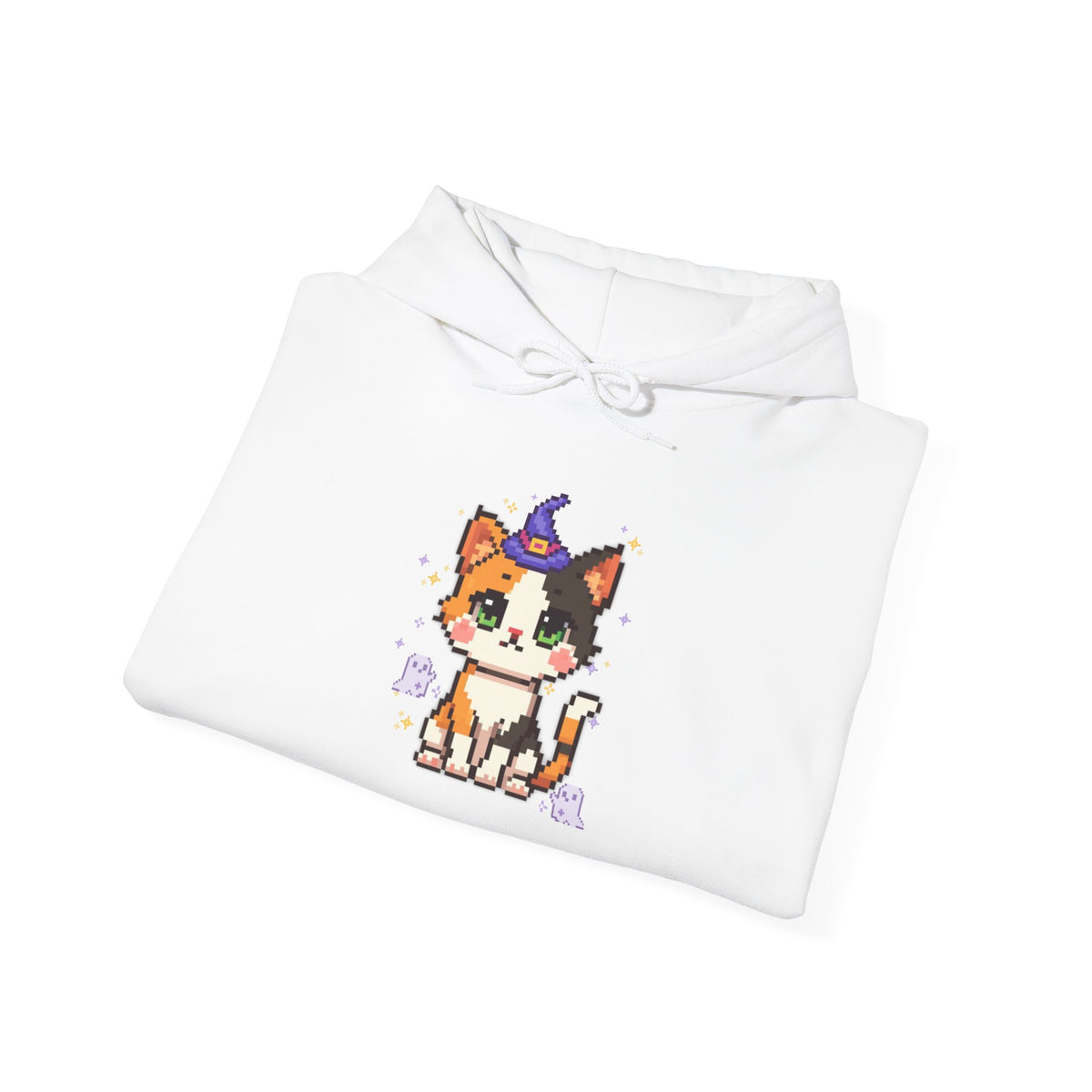 Cat Witch Hoodie — Cute Calico Kitten in Witch Hat Sweatshirt