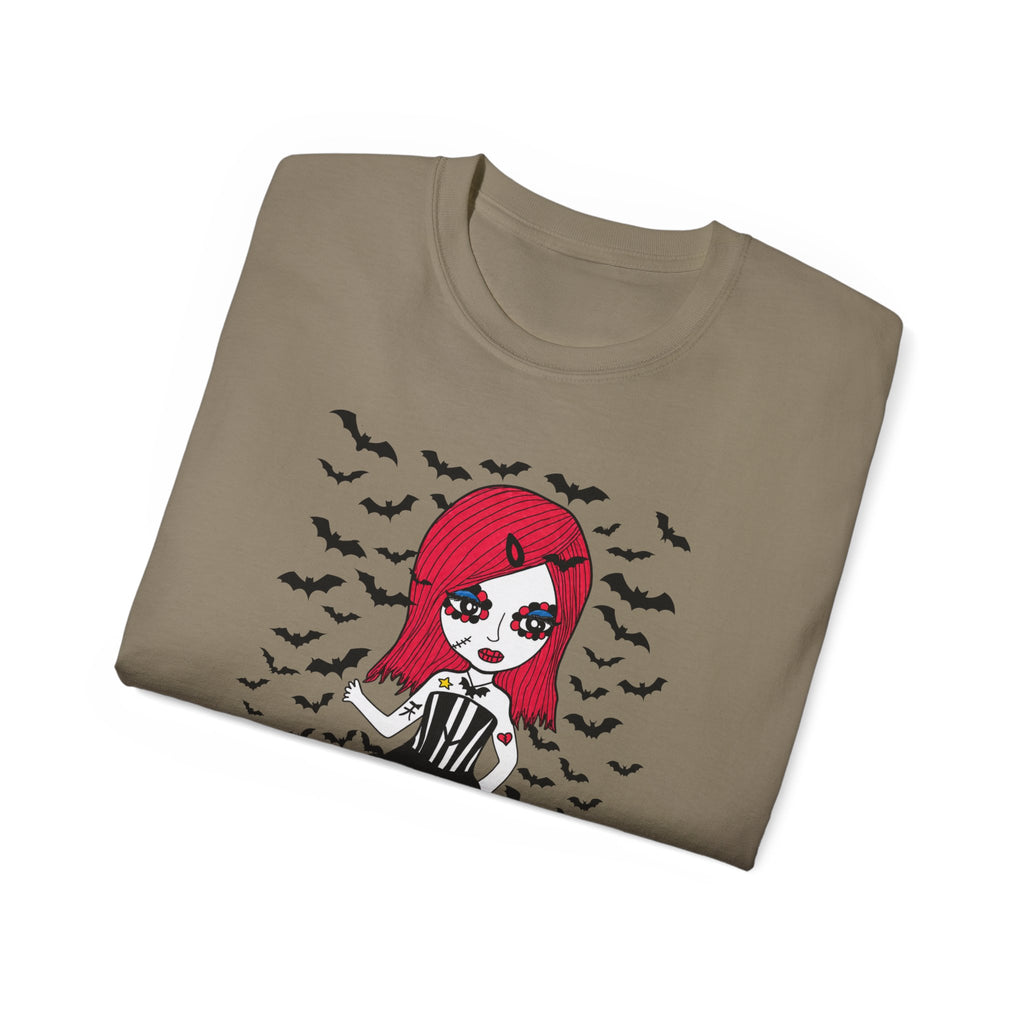 Dead Cute Goth T-Shirt — "Normal Is An Illusion" Morticia‑Style Tee