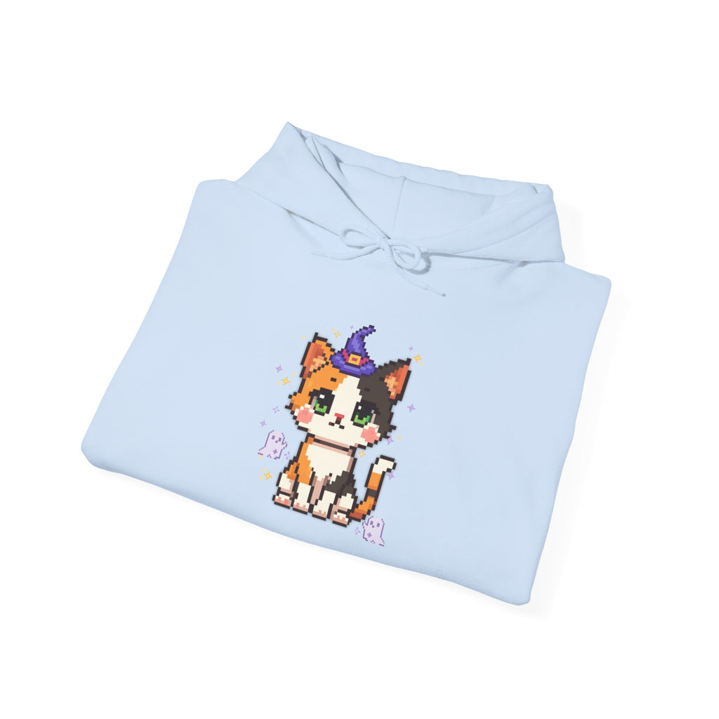 Cat Witch Hoodie — Cute Calico Kitten in Witch Hat Sweatshirt
