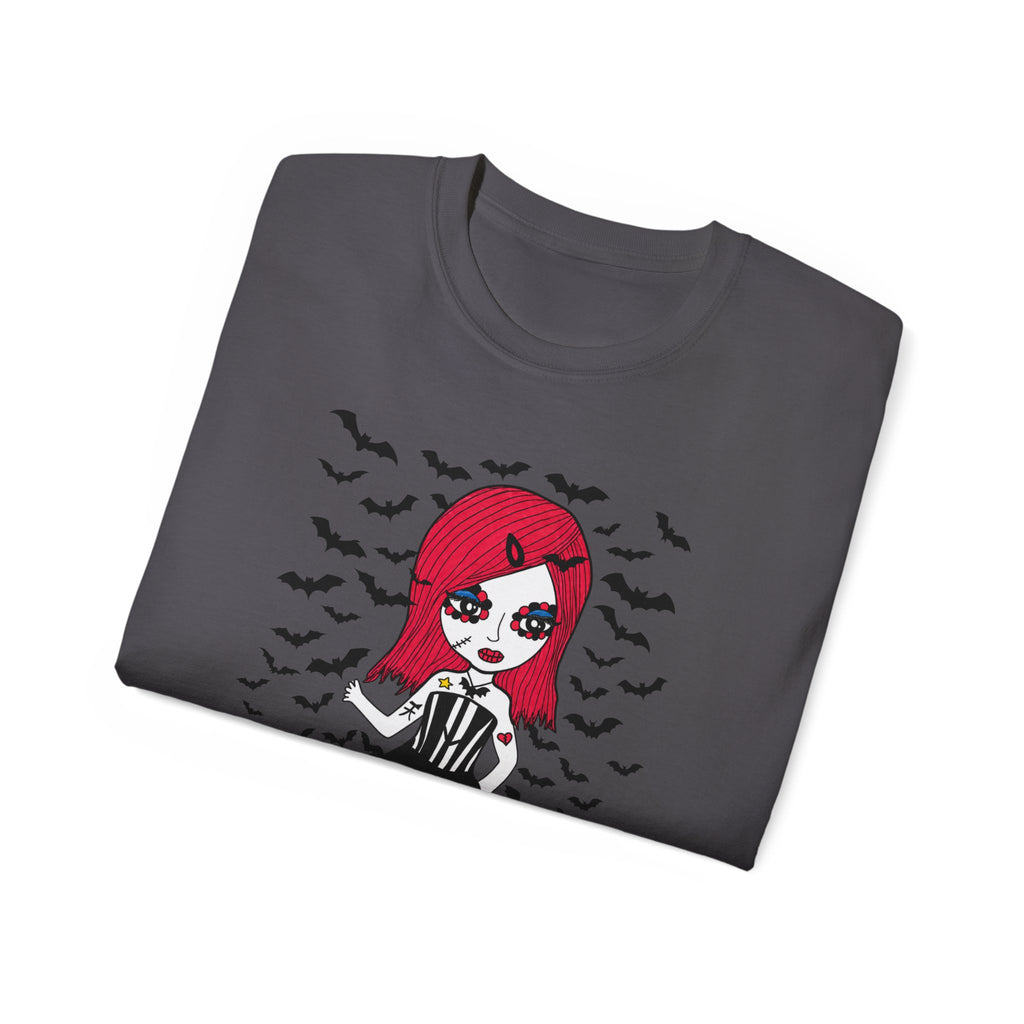 Dead Cute Goth T-Shirt — "Normal Is An Illusion" Morticia‑Style Tee