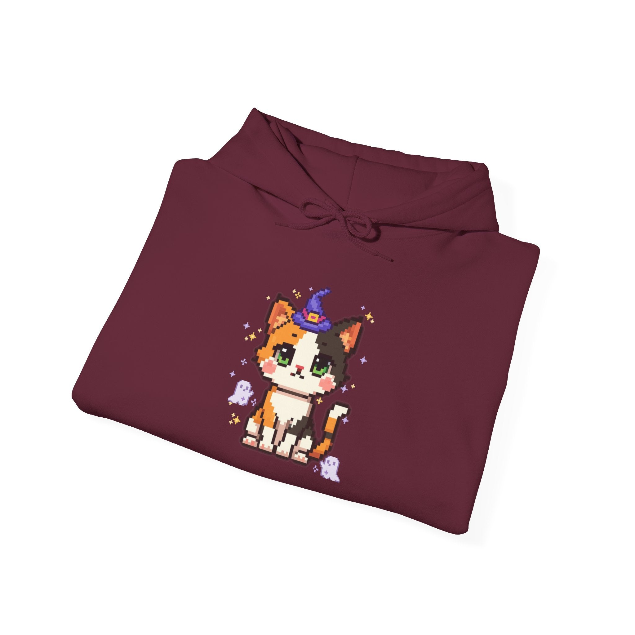 Cat Witch Hoodie — Cute Calico Kitten in Witch Hat Sweatshirt