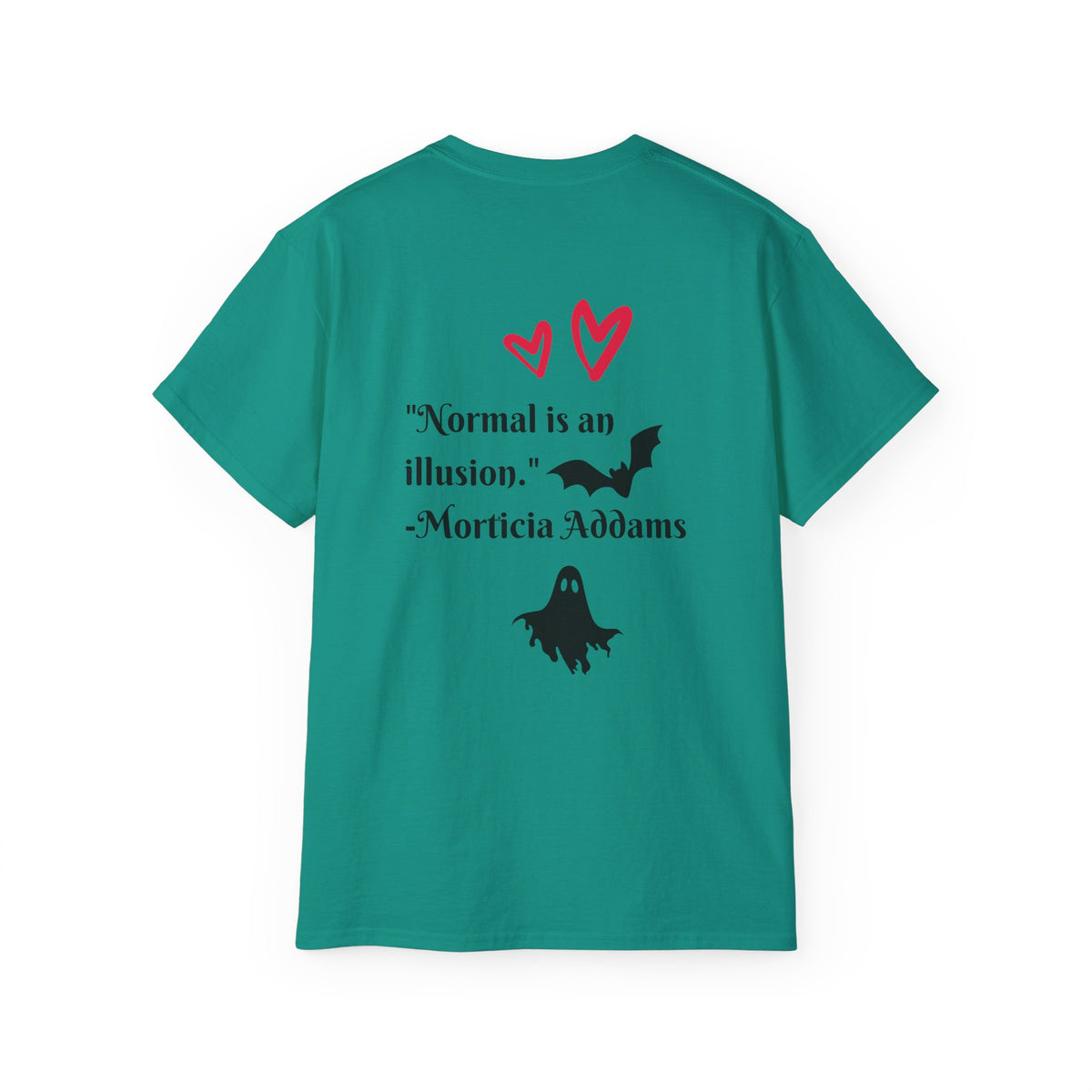 Dead Cute Goth T-Shirt — "Normal Is An Illusion" Morticia‑Style Tee