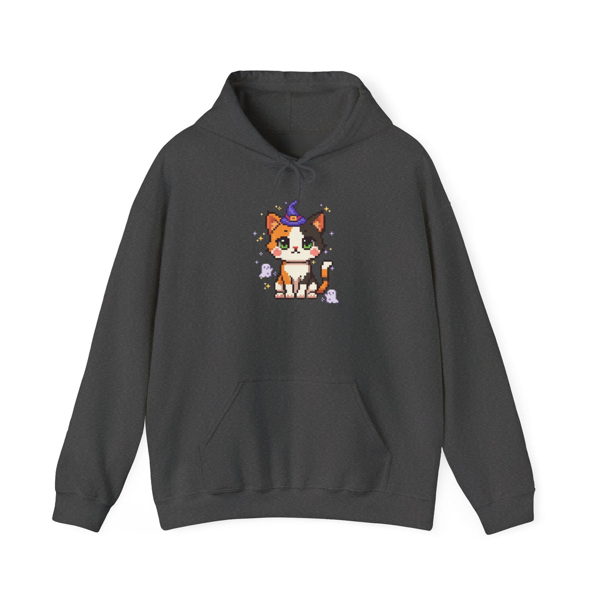 Cat Witch Hoodie — Cute Calico Kitten in Witch Hat Sweatshirt