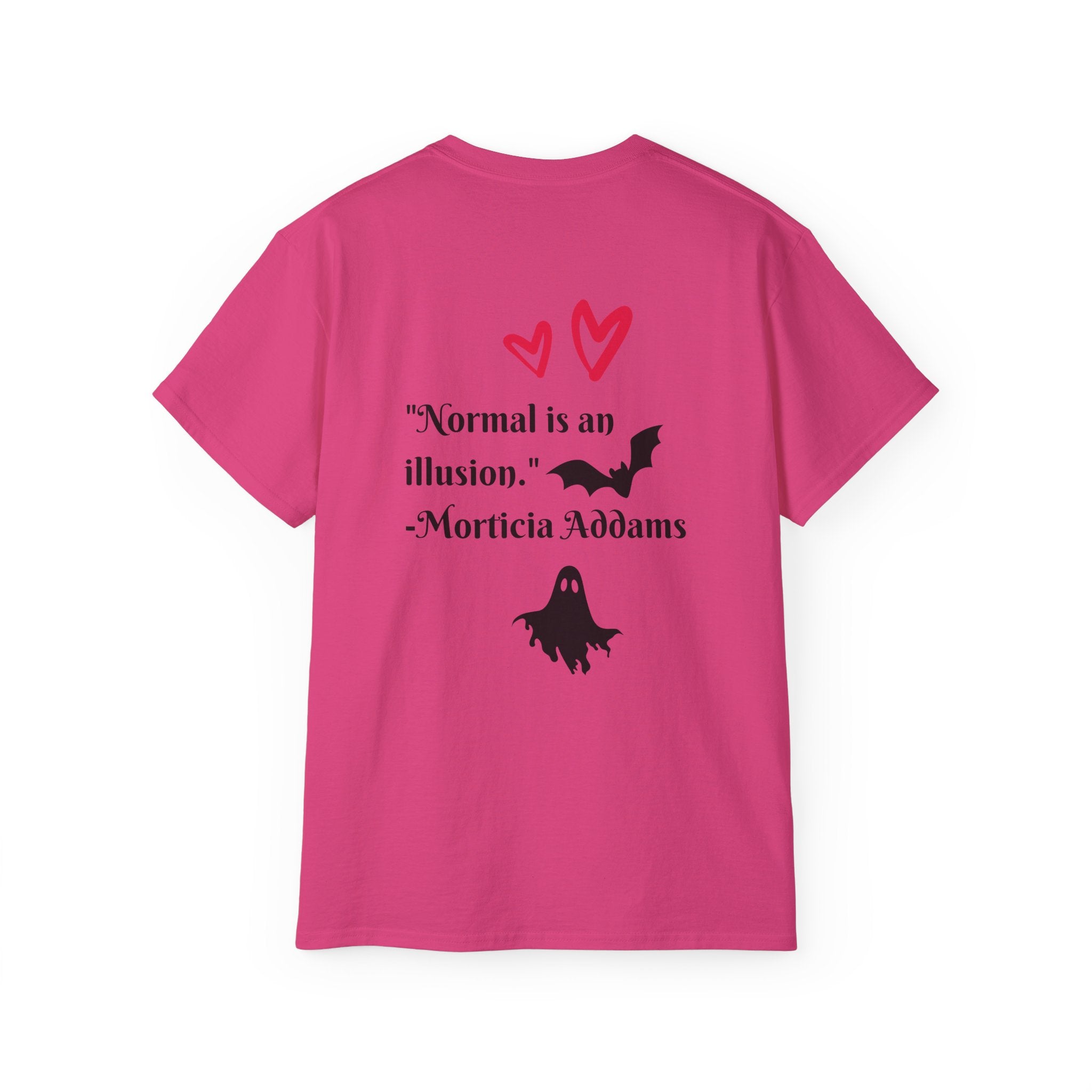 Dead Cute Goth T-Shirt — "Normal Is An Illusion" Morticia‑Style Tee
