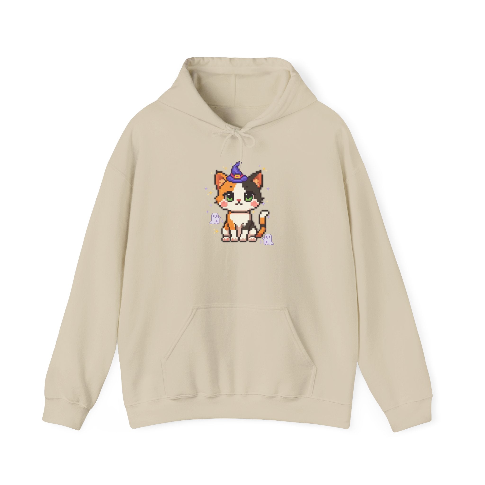 Cat Witch Hoodie — Cute Calico Kitten in Witch Hat Sweatshirt