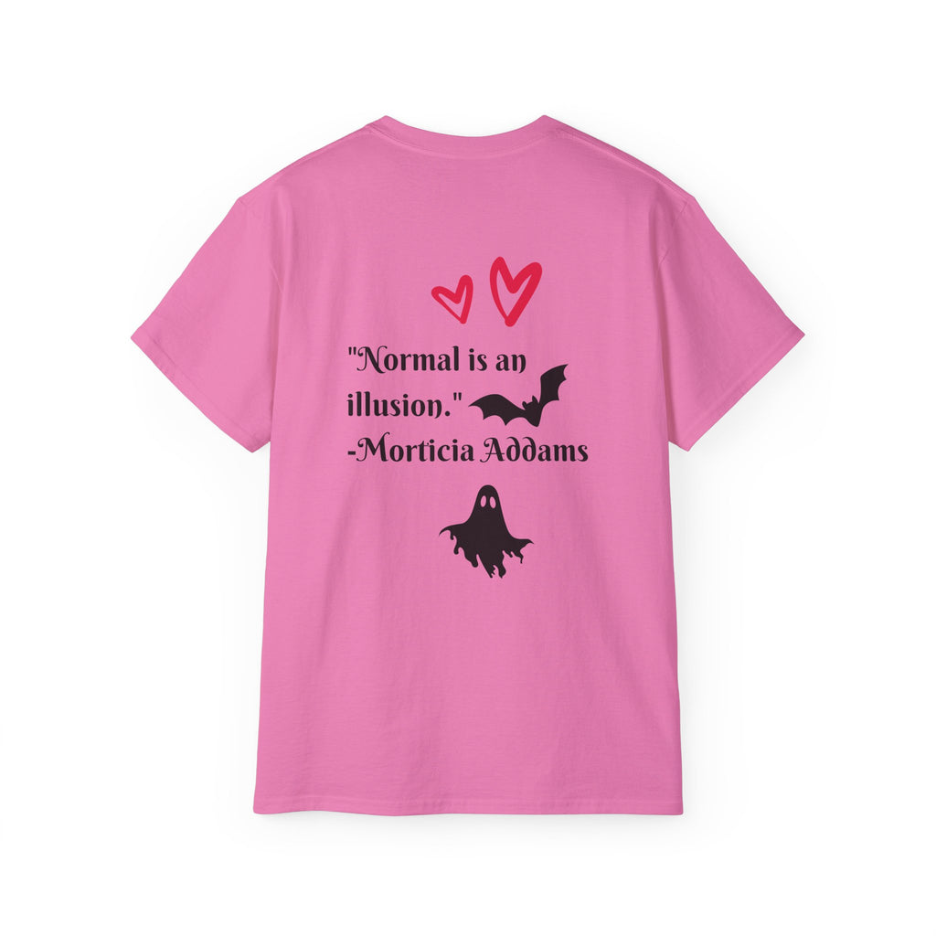 Dead Cute Goth T-Shirt — "Normal Is An Illusion" Morticia‑Style Tee