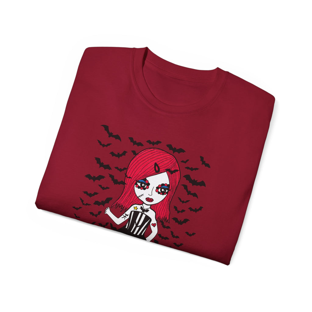 Dead Cute Goth T-Shirt — "Normal Is An Illusion" Morticia‑Style Tee