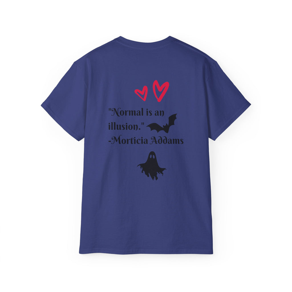 Dead Cute Goth T-Shirt — "Normal Is An Illusion" Morticia‑Style Tee