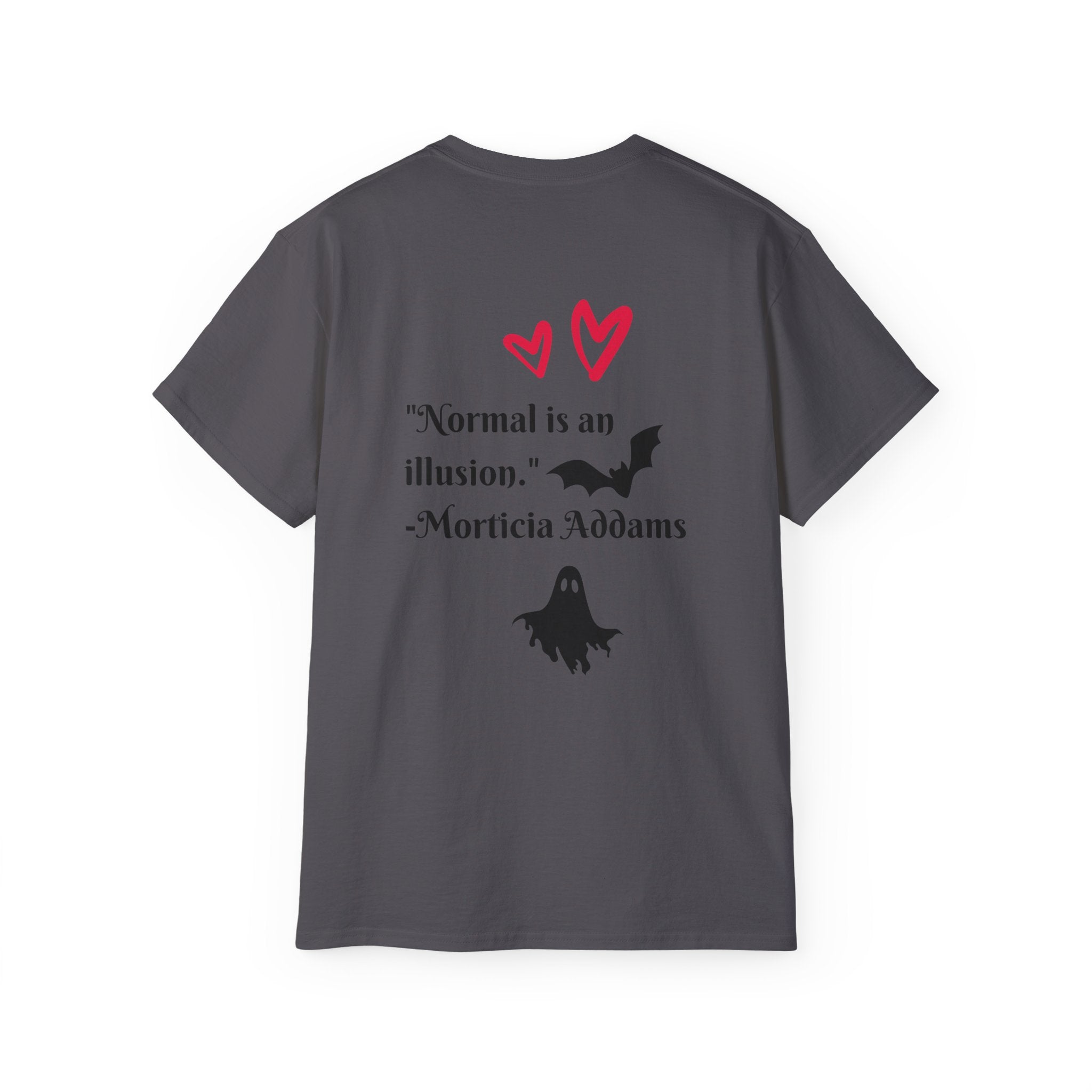 Dead Cute Goth T-Shirt — "Normal Is An Illusion" Morticia‑Style Tee