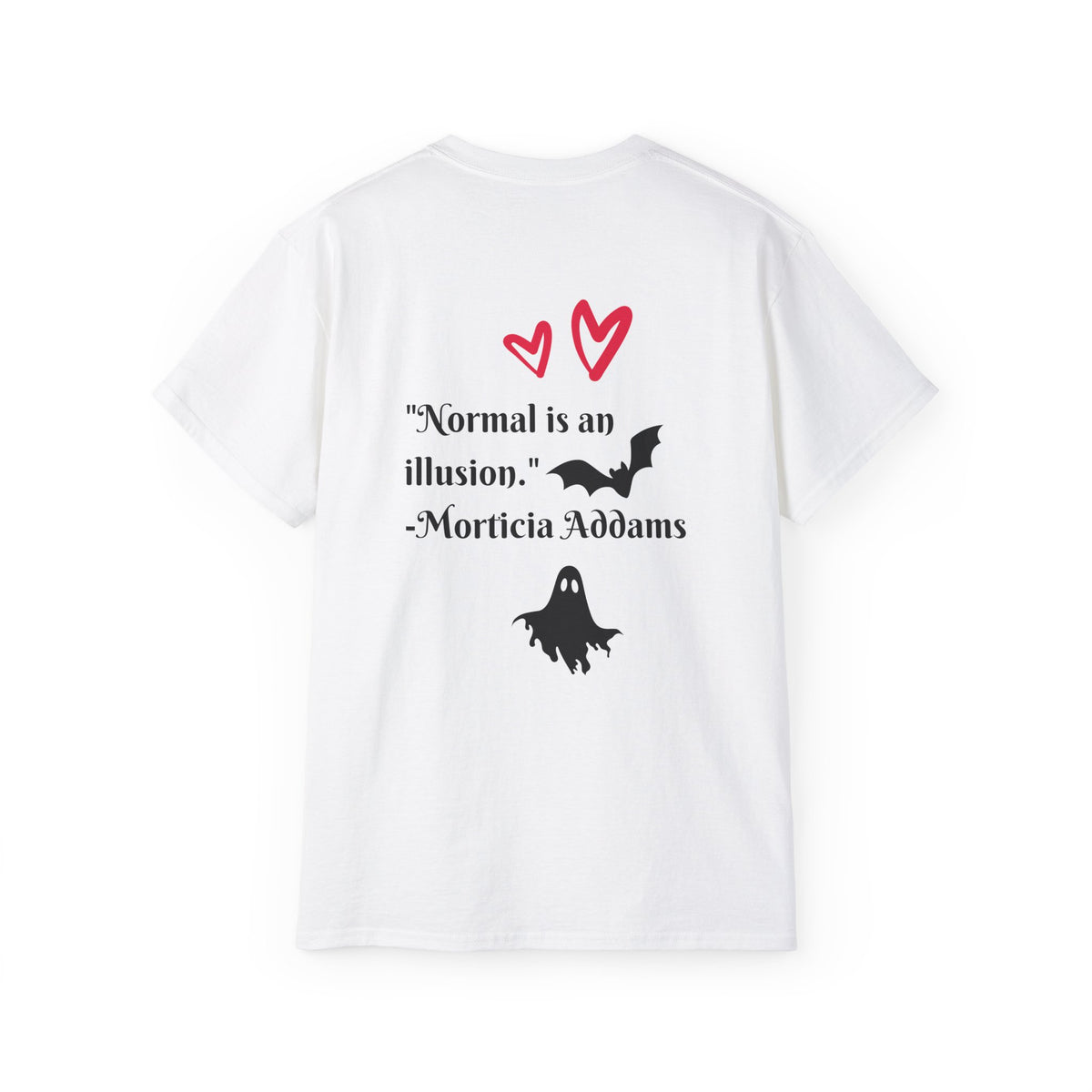 Dead Cute Goth T-Shirt — "Normal Is An Illusion" Morticia‑Style Tee