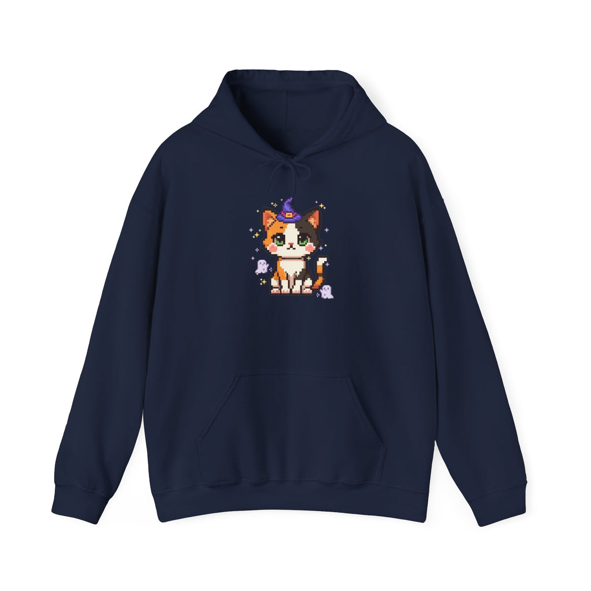 Cat Witch Hoodie — Cute Calico Kitten in Witch Hat Sweatshirt