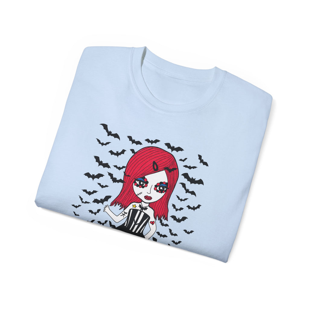 Dead Cute Goth T-Shirt — "Normal Is An Illusion" Morticia‑Style Tee