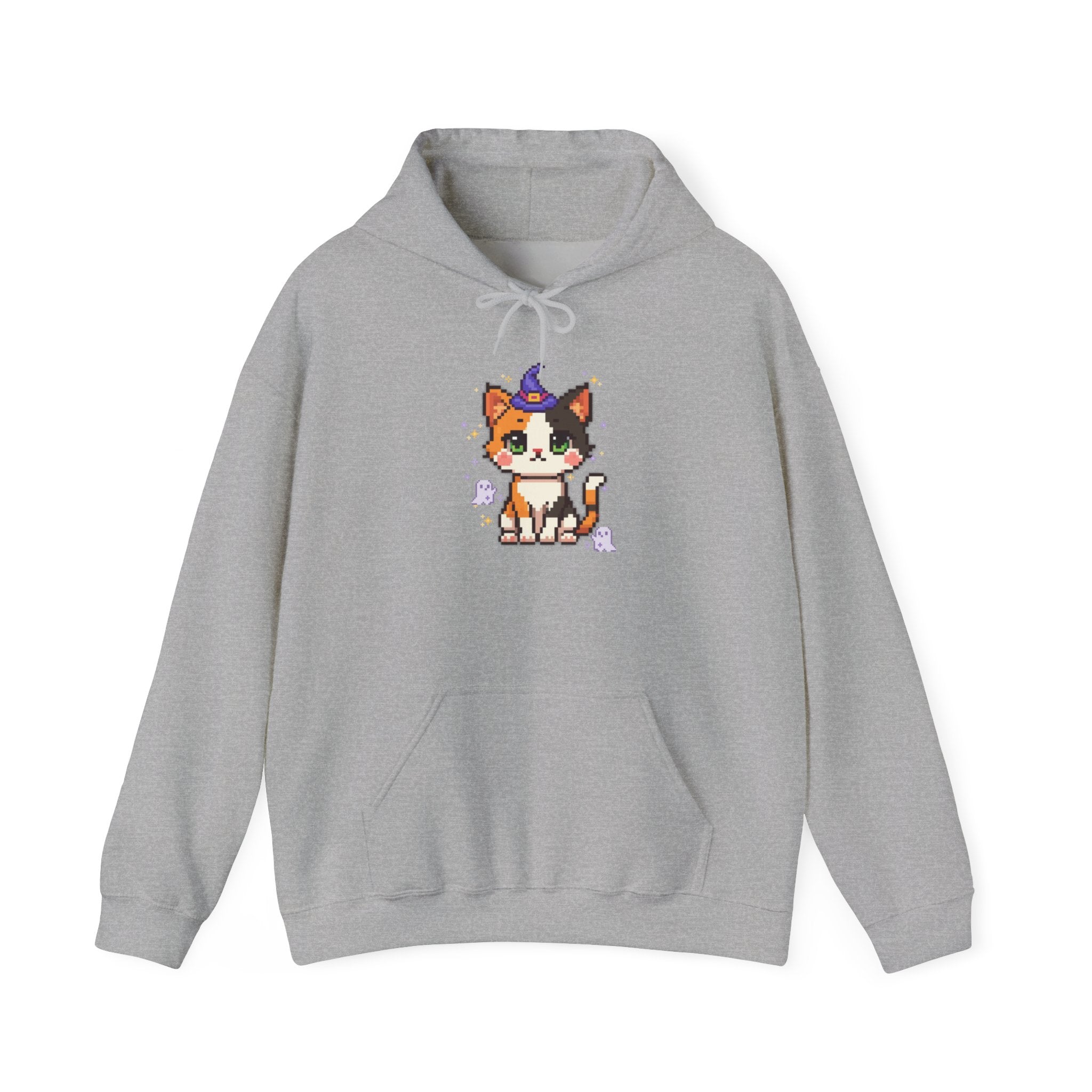 Cat Witch Hoodie — Cute Calico Kitten in Witch Hat Sweatshirt