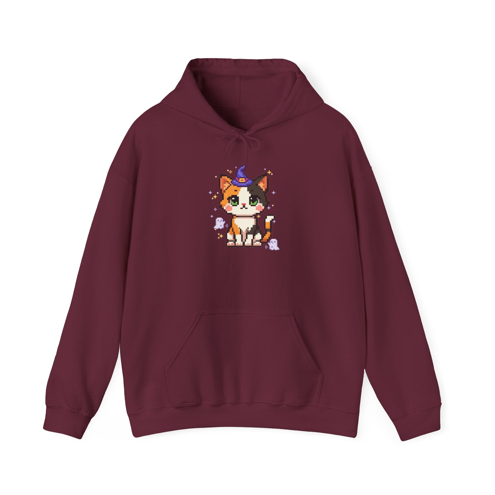 Cat Witch Hoodie — Cute Calico Kitten in Witch Hat Sweatshirt