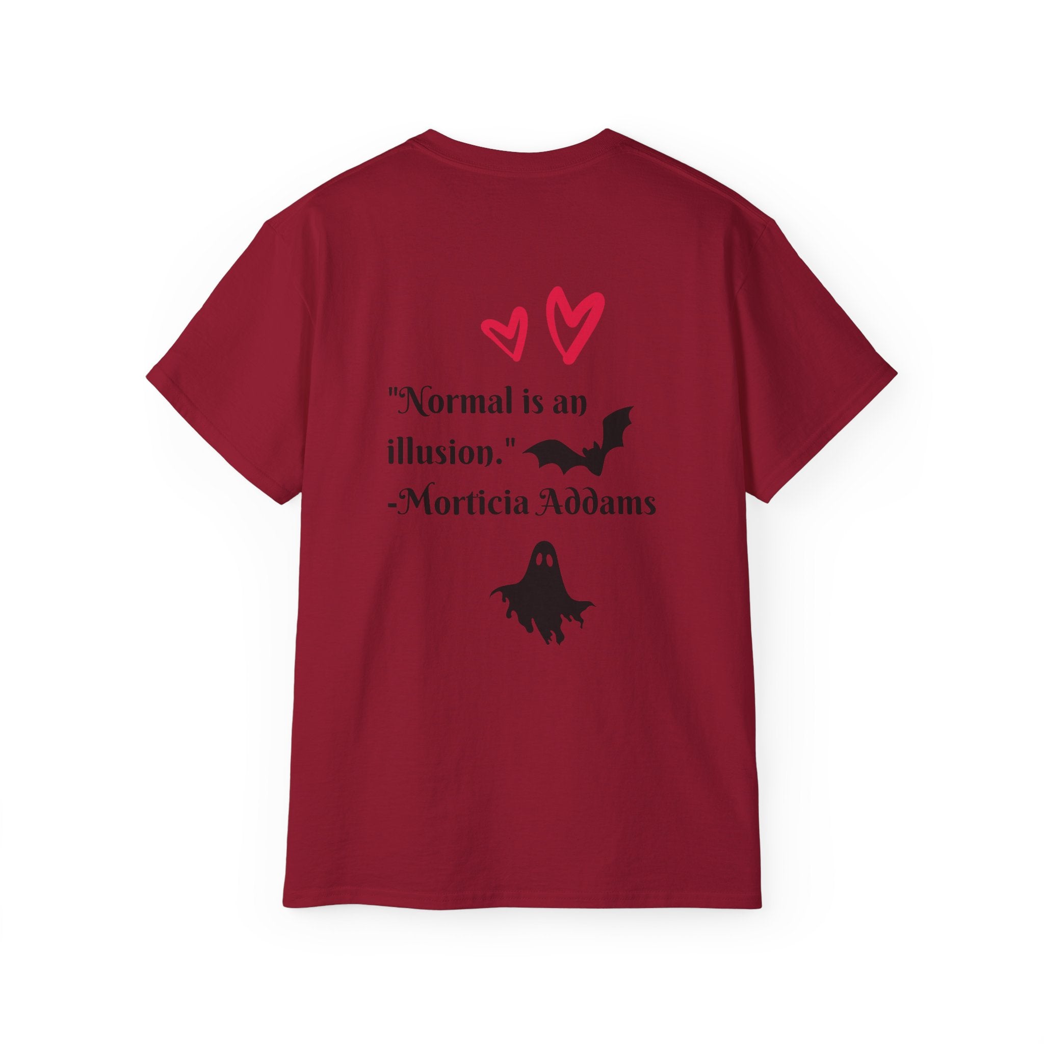 Dead Cute Goth T-Shirt — "Normal Is An Illusion" Morticia‑Style Tee