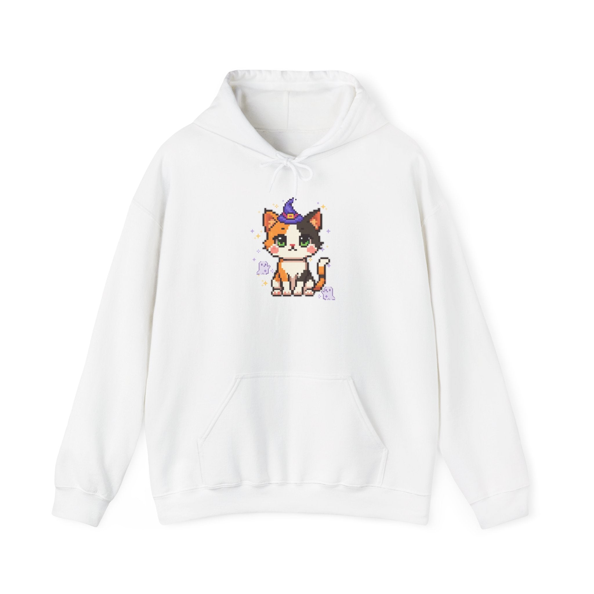 Cat Witch Hoodie — Cute Calico Kitten in Witch Hat Sweatshirt